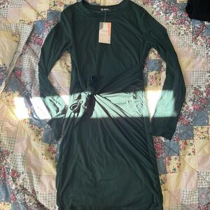 Forest green wrap dress by Amazon